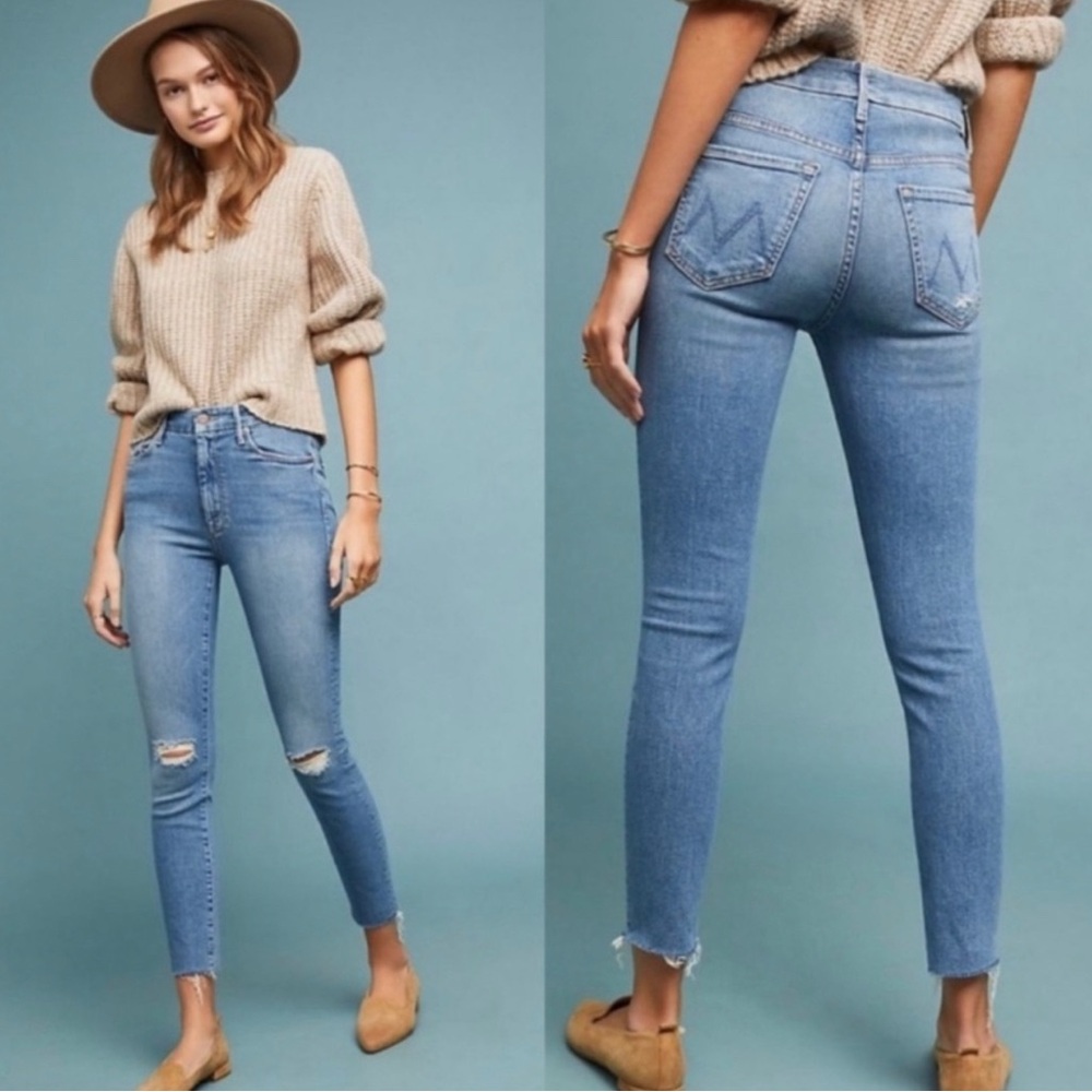 Mother The Looker Ankle Fray 'After All These Years' Skinny Jeans Size 26 - Picture 1 of 6